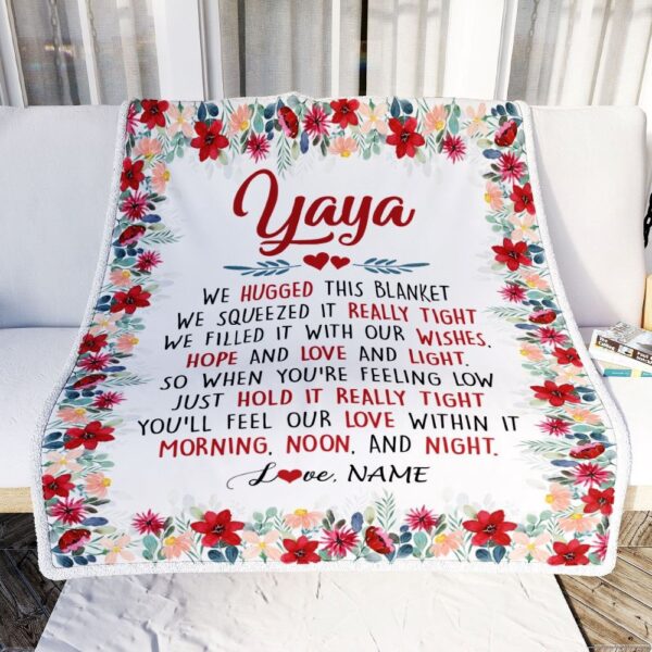 Yaya Blanket From Kids We Hugged This Blanket, Mother Day Blanket, Personalized Blanket For Mom