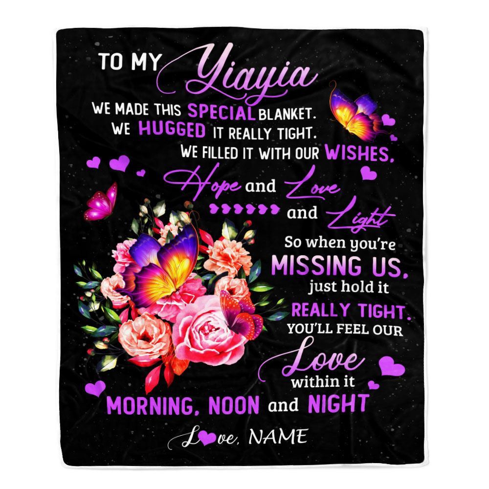 Yiayia Blanket From Grandkids Granddaughter We Made This Special Blanket, Mother Day Blanket, Personalized Blanket For Mom Yiayia Blanket From Grandkids Granddaughter We Made This Special Blanket, Mother Day Blanket, Personalized Blanket For Mom