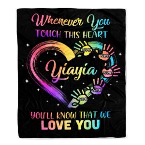 Yiayia Blankets From Grandkids Granddaughter Grandson We Love You Mother Day Blanket Personalized Blanket For Mom 1 gzvtm5.jpg