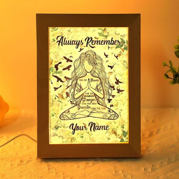 Yoga Always Remember To My Husband Personalized Frame Lamp, Picture Frame Light, Frame Lamp, Mother’s Day Gifts