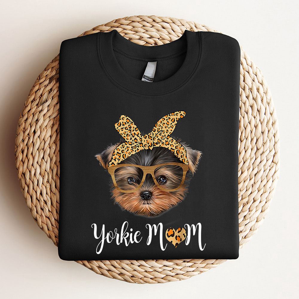 Yorkie Mom Yorkshire Leopard Dog Lovers Mothers Day 2024 Sweatshirt, Mother Sweatshirt, Sweatshirt For Mom, Mum Sweatshirt
