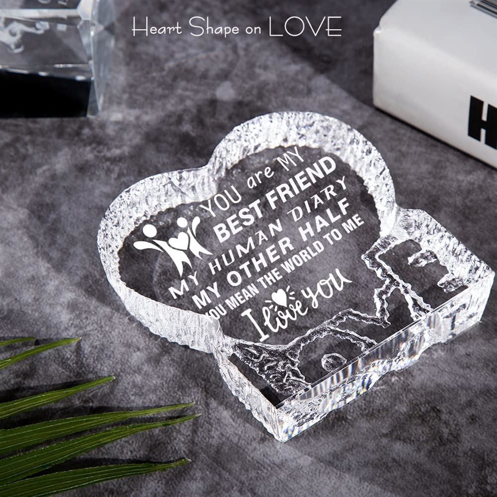 You Are My Best Friend, You Mean The World To Me I Love You Heart Crystal, Mother Day Heart, Mother’s Day Gifts