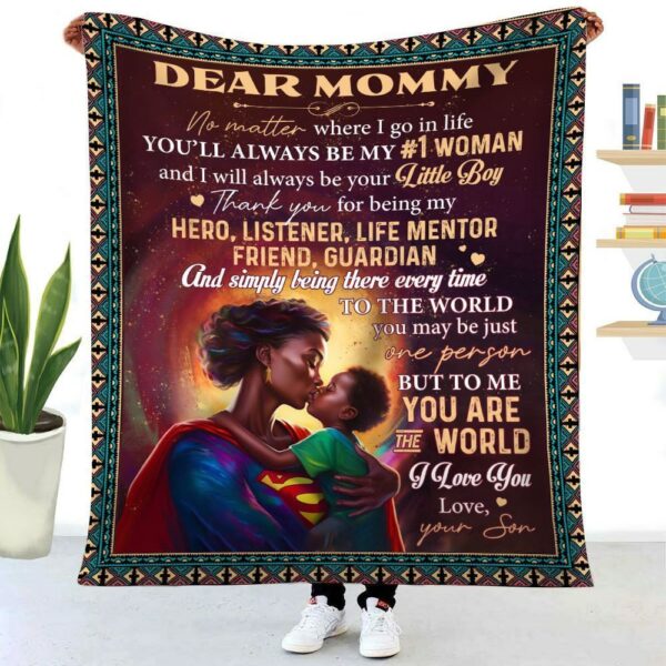 You’Ll Always Be My Woman Superhero Blanket From Son, Mother’s Day Gifts For Mom, Blankets For Mothers Day
