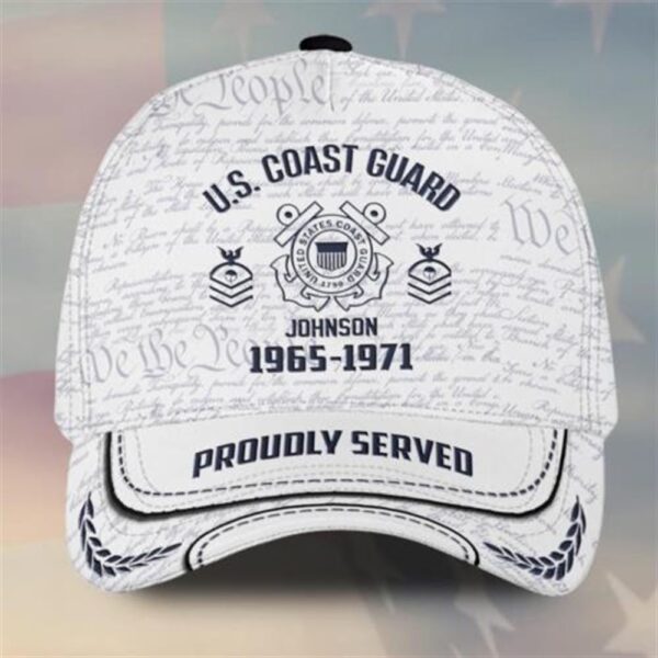 Veteran Baseball Cap, Custom Name Rank And Year US Veteran Coast Guard Baseball Cap, Coast Guard Retired Ball Cap