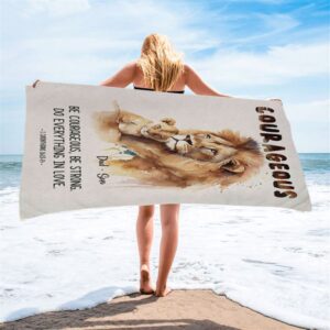 1 Corinthians 1613 14 Be Courageous Be Strong Personalized Beach Towel Christian Beach Towel Summer Towels 2 ctptri.jpg