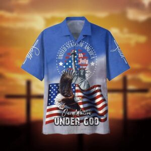 4Th July One Nation Under God Independence Day Hawaiian Shirt, 4th Of July Hawaiian Shirt, 4th Of July Shirt