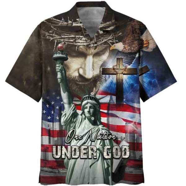 4Th July One Nation Under God Independence Day Hawaiian Shirts, 4th Of July Hawaiian Shirt, 4th Of July Shirt