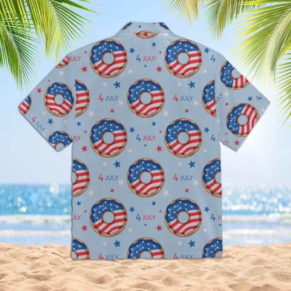 4Th Of July Blue And Red Donuts Trendy Hawaiian Shirt, 4th Of July Hawaiian Shirt, 4th Of July Shirt