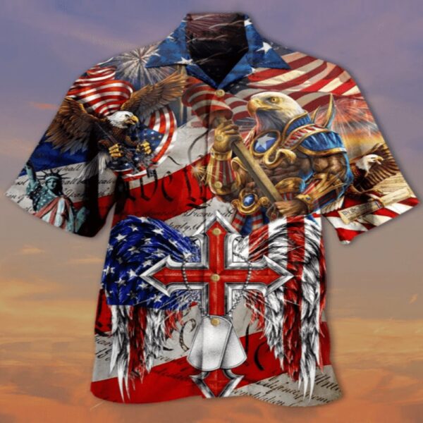 4Th Of July Combatant Eagle American Flag Hawaiian Shirt 4Th Of July Aloha Shirt, 4th Of July Hawaiian Shirt, 4th Of July Shirt