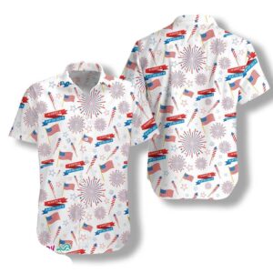 4Th Of July Us Pattern Hawaiian Shirt,…