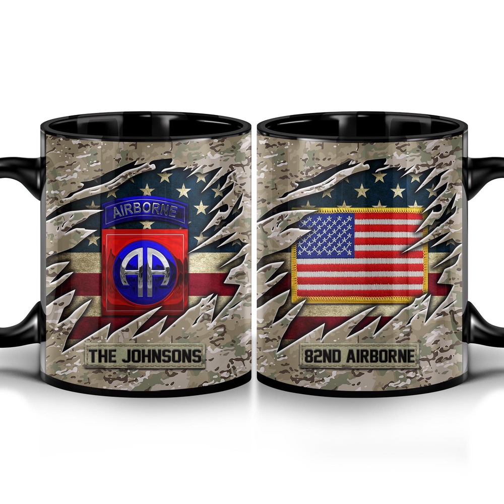 82nd Airborne Camo Mug Proudly Served Duty Honor Country Mug, Veteran Coffee Mugs, Military Mug