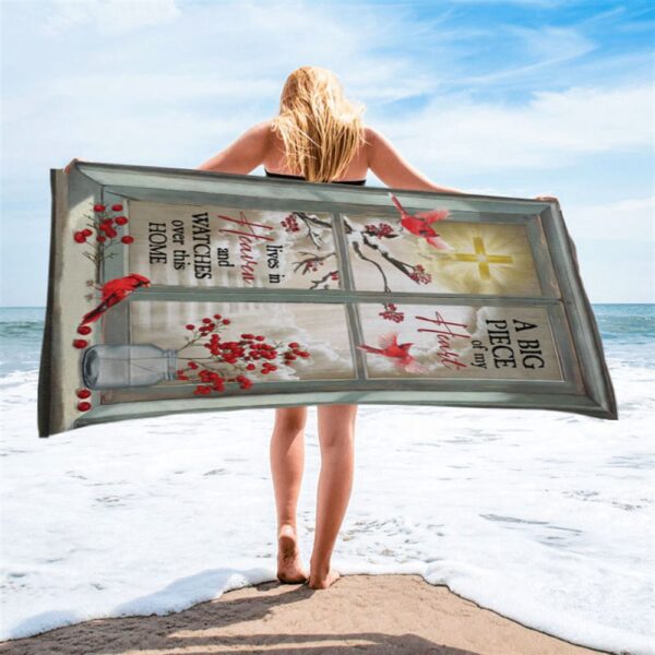 A Big Piece Of My Heart Hummingbird Beach Towel, Christian Beach Towel, Summer Towels