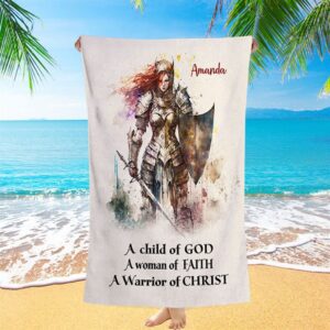A Child Of God Personalized Beach Towel,…