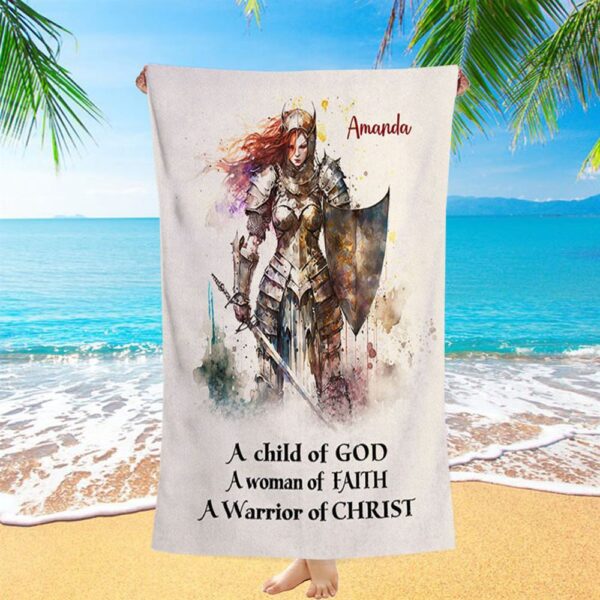 A Child Of God Personalized Beach Towel, Christian Beach Towel, Summer Towels