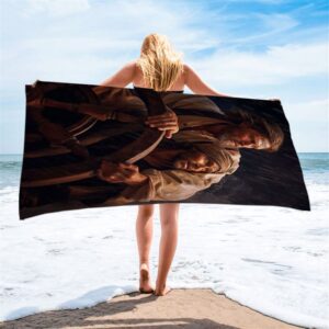 A Portrait Of Jesus Christ Behind A Sailor Beach Towel Christian Beach Towel Summer Towels 2 vwxz9n.jpg
