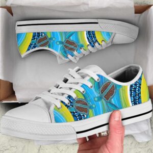 Aboriginal shoes blue turtles painting art Low…