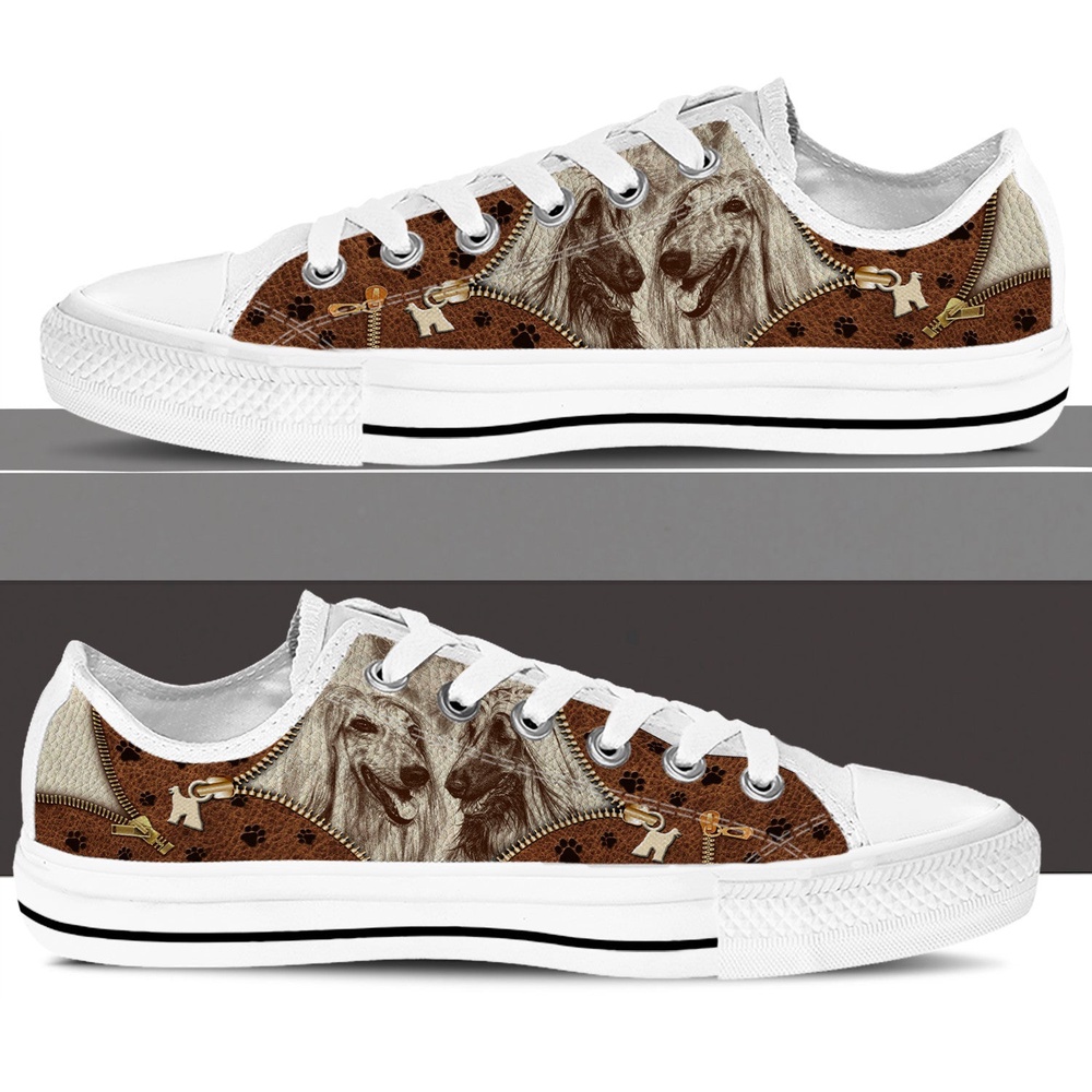 Afghan Hound Low Top Shoes, Low Top Sneaker, Designer Low Top Shoes, Low Top Sneakers