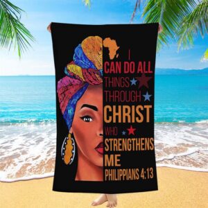 African American I Can Do All Things Through Christ Beach Towel Christian Beach Towel Summer Towels 2 ca0qmv.jpg