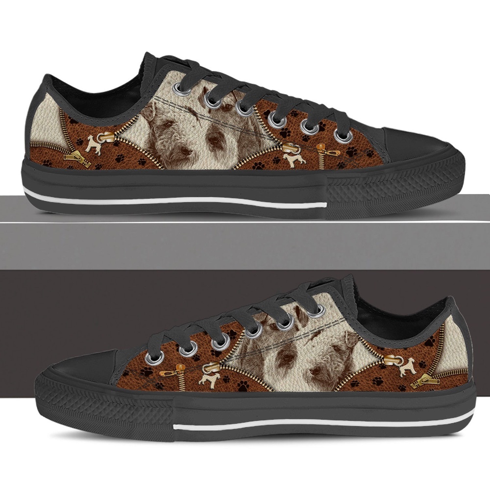 Airedale Terrier Low Top Shoes, Low Top Sneaker, Designer Low Top Shoes, Low Top Sneakers