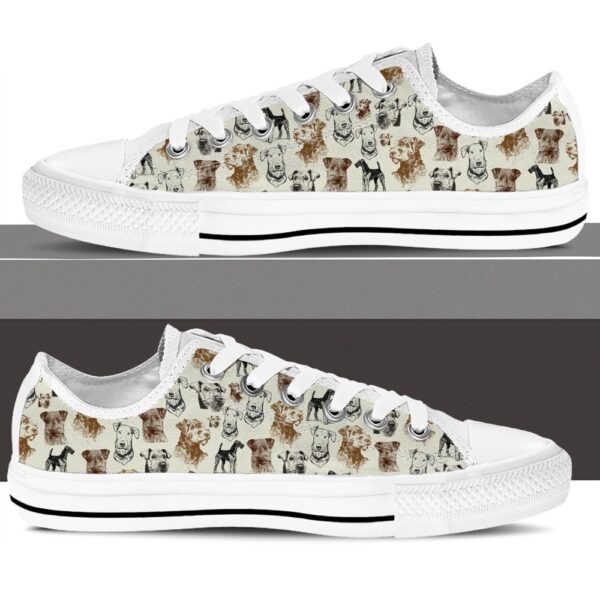 Airedale Terrier Low Top Shoes, Sneaker For Dog Walking, Designer Low Top Shoes, Low Top Sneakers