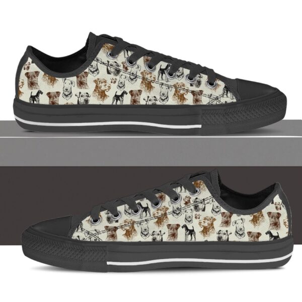 Airedale Terrier Low Top Shoes, Sneaker For Dog Walking, Designer Low Top Shoes, Low Top Sneakers