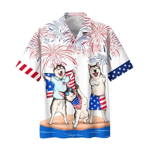 Alaska Hawaiian Shirt For 4Th Of July Patriotic, American Independence Day Dog Hawaii Shirt, 4th Of July Hawaiian Shirt, 4th Of July Shirt