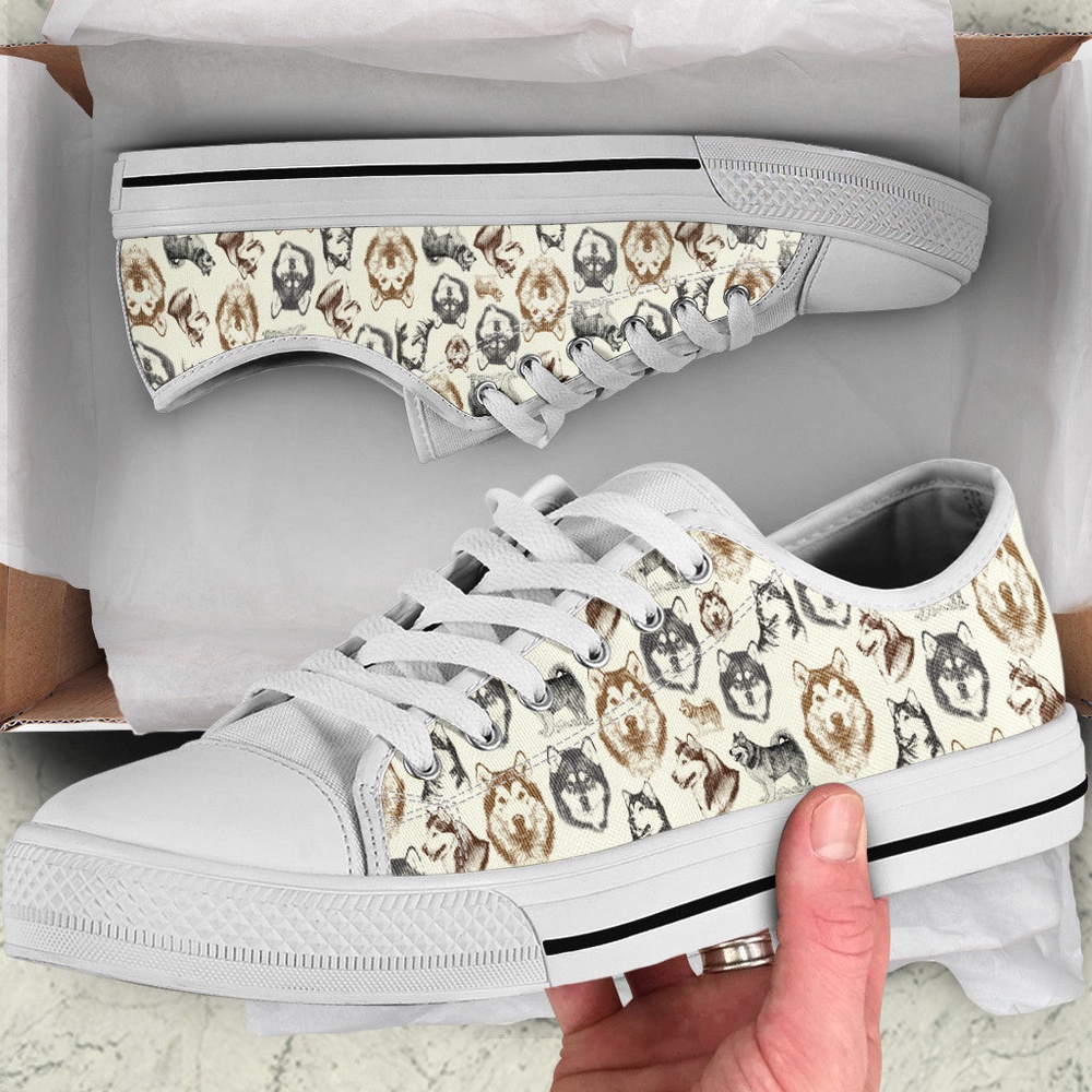 Alaskan Malamute Low Top Shoes, Low Top Sneaker, Designer Low Top Shoes, Low Top Sneakers