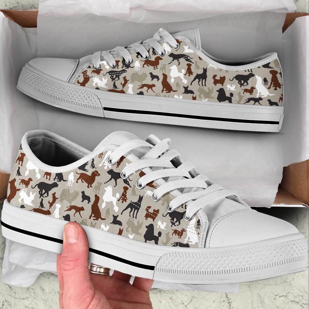 All Dog Lover Low Top Pattern Sk Low Top Shoes, Designer Low Top Shoes, Low Top Sneakers