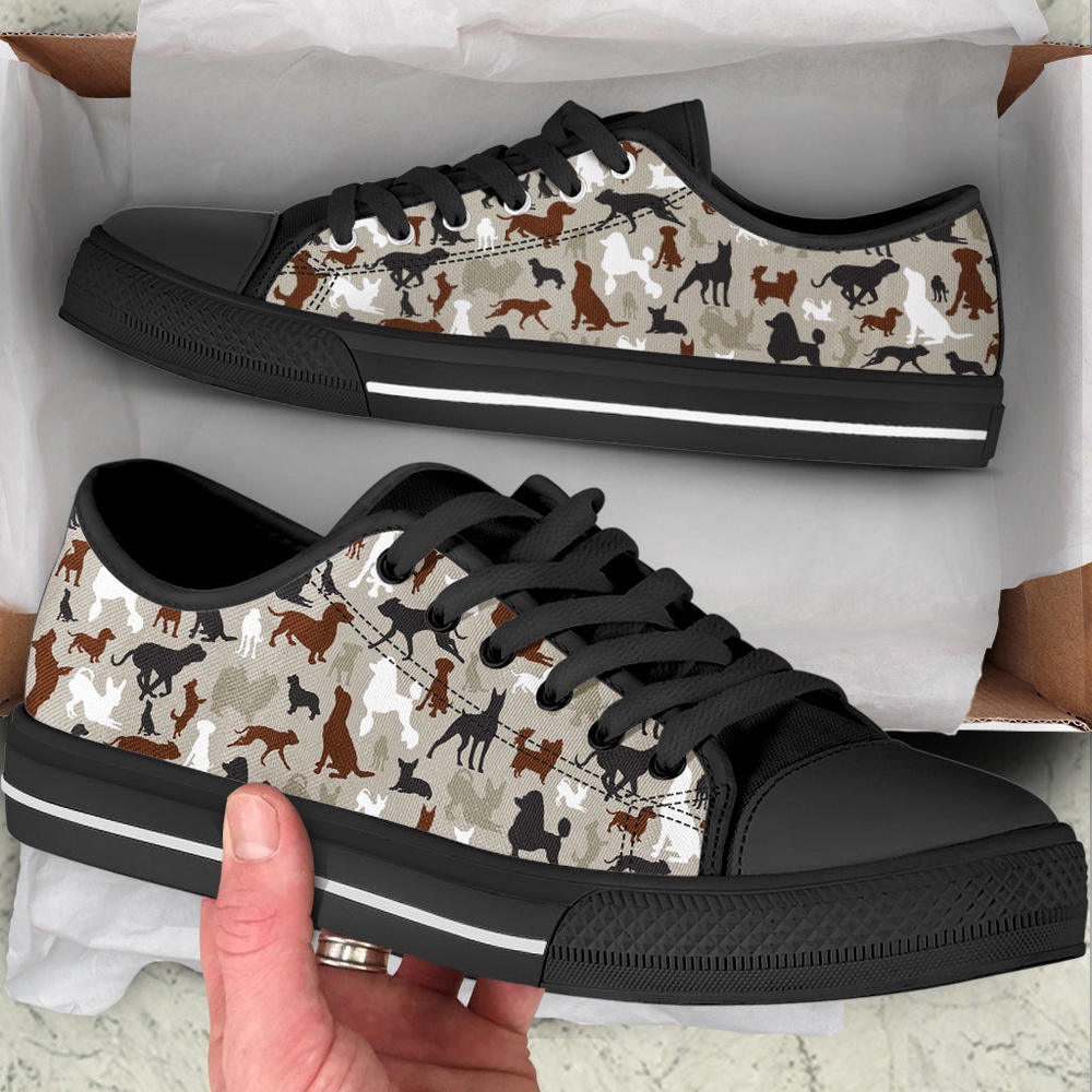 All Dog Lover Low Top Pattern Sk Low Top Shoes, Designer Low Top Shoes, Low Top Sneakers