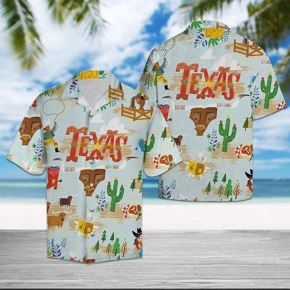 Amazing Cowboyn Texas Hawaiian Aloha Shirt, Texas Hawaii Shirt, Texas Shirt