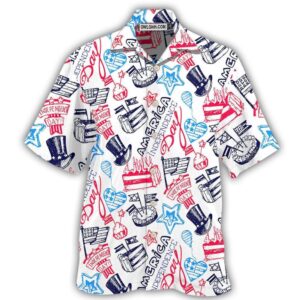 America Independence Day Art Style Hawaiian Shirt,…
