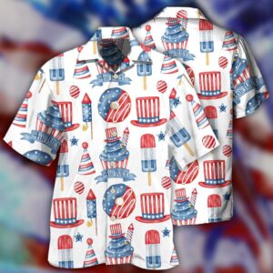 America Independence Day Basic Art Style Hawaiian…