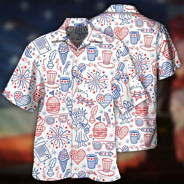 America Independence Day Fourth Of July Cool Art Hawaiian Shirt, 4th Of July Hawaiian Shirt, 4th Of July Shirt