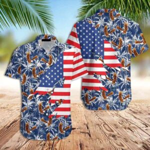 American Eagle Hawaiian Shirt Amazing American Palm…