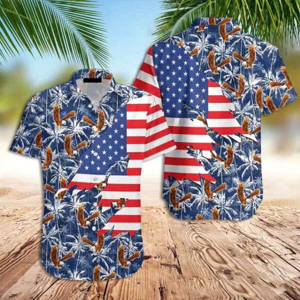 American Eagle Hawaiian Shirt Amazing American Palm Tree Independence Day Shirt, 4th Of July Hawaiian Shirt, 4th Of July Shirt