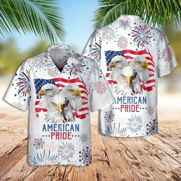 American Eagle Hawaiian Shirt American Pride Happy Independence Day, 4th Of July Hawaiian Shirt, 4th Of July Shirt