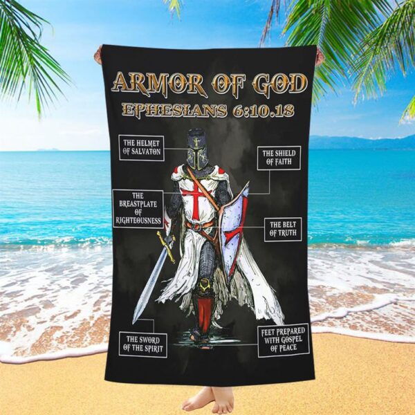 Amor Of God Warrior Of Christ Beach Towel, Christian Beach Towel, Summer Towels