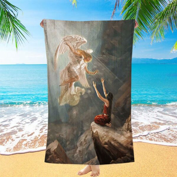 Angel The Way To Heaven Beach Towel, Christian Beach Towel, Summer Towels