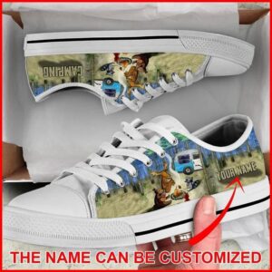 Animal Camping Personalized Canvas Low Top Shoes,…