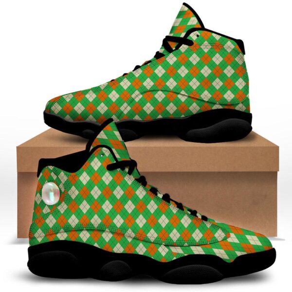 Argyle Saint Patrick’s Day Print Pattern Black Basketball Shoes, Basketball Shoes, Best Basketball Shoes 2024