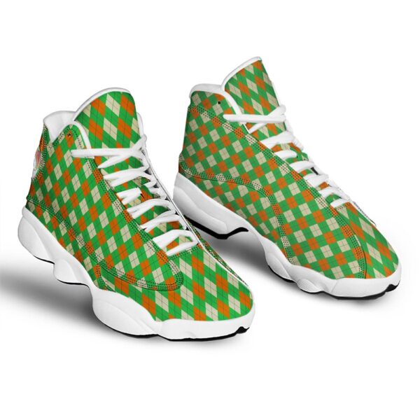 Argyle Saint Patrick’s Day Print Pattern White Basketball Shoes, Basketball Shoes, Best Basketball Shoes 2024