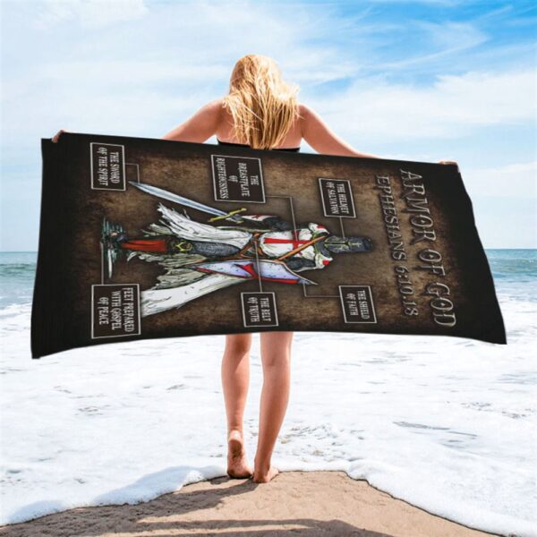 Armor Of God Beach Towel, Christian Beach Towel