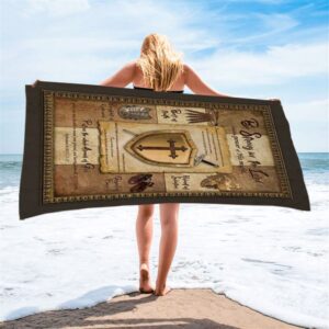 Armor Of God Shield Of Faith Beach Towel Be Strong In The Lord And The Power Of His Might Beach Towel Christian Beach Towel 2 f05pdt.jpg