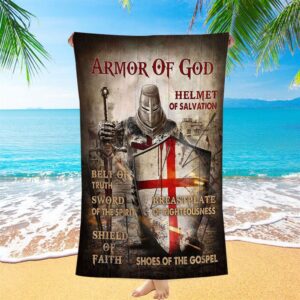 Armor Of God Warrior Beach Towel, Christian…