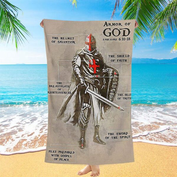 Armor Of God Warrior Jesus Faith Christian Beach Towel, Christian Beach Towel, Summer Towels