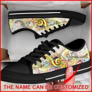Artistic Music Colorful Personalized Canvas Low Top…