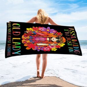 Assuming I m Just An Old Lady Beach Towel Pshycadellic Room Decor Christian Beach Towel Summer Towels 2 rwbmc6.jpg