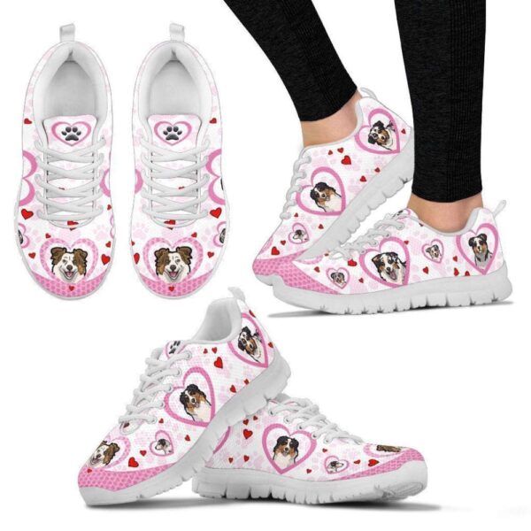 Australian Shepherd Women’s Sneakers Comfortable Walking Running Lightweight, Designer Sneakers, Sneaker Shoes