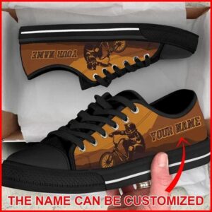 BMX Mountain Personalized Canvas Low Top Shoes,…