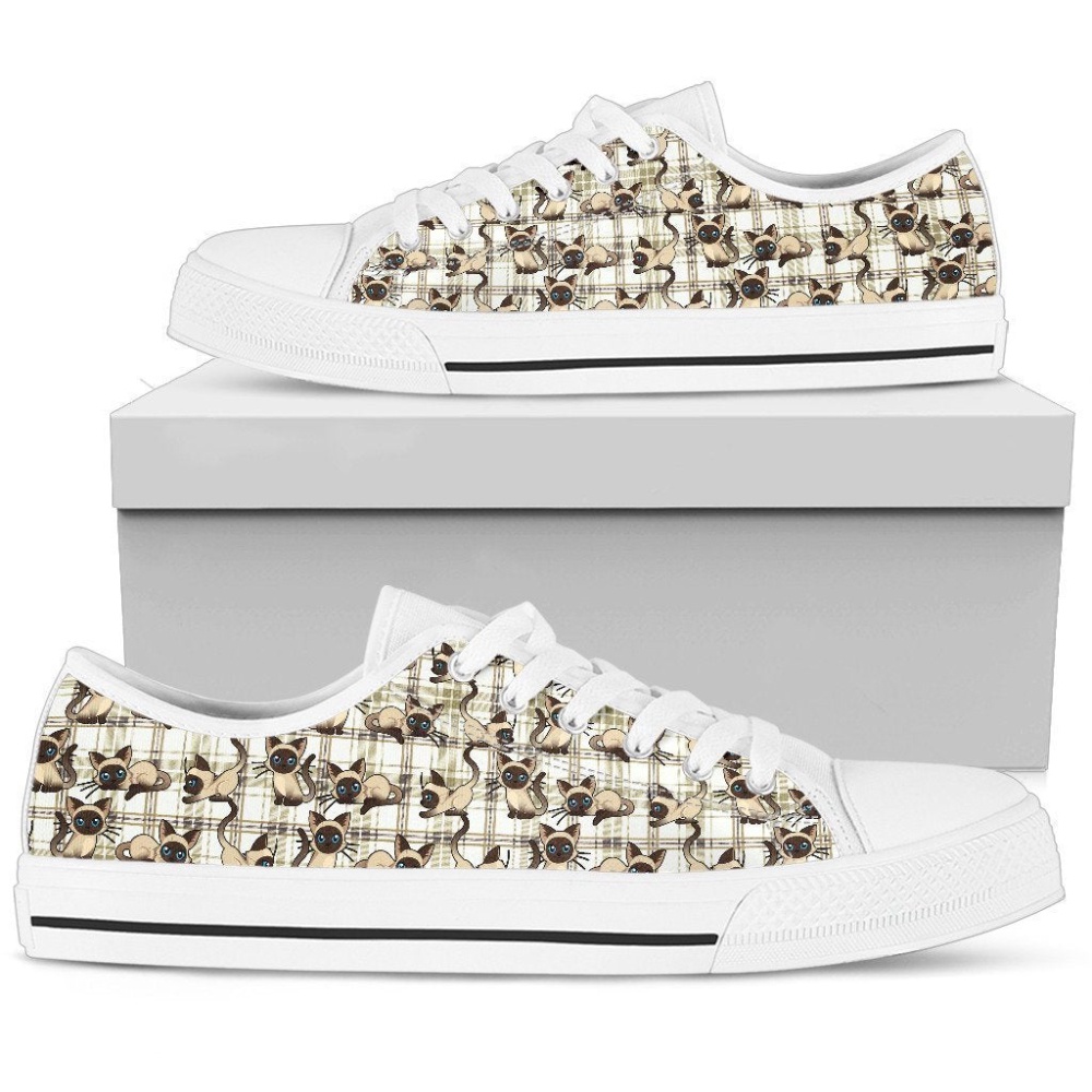 Balinese Cat Women’s Low Top Shoes, Low Top Sneakers, Low Top Designer Shoes